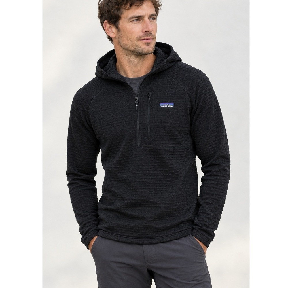 Patagonia R1 Air Pullover Hoody Mens Large Black Technical Fleece Gorpcore